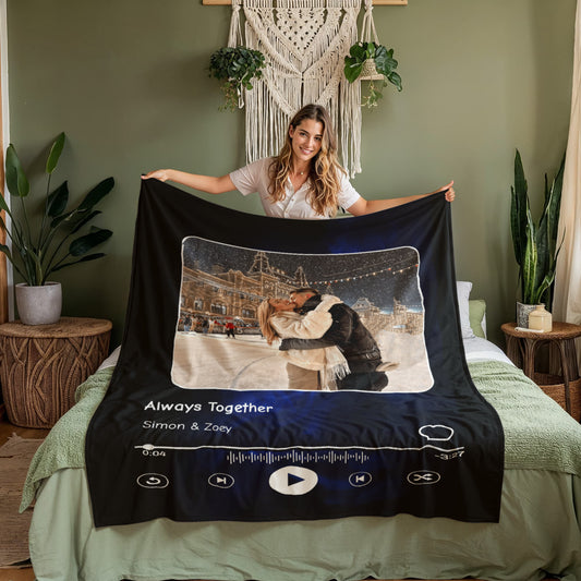 Our Favorite Song Personalized Couple Memory Blanket