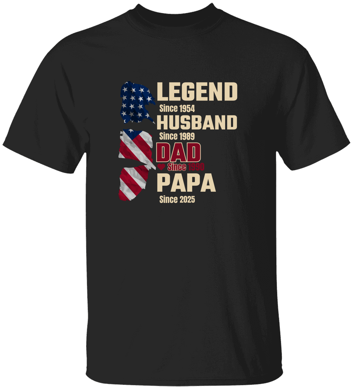 Personalized Legend Husband Dad Papa Since Father's Day Shirt | Patriotic Men's T-Shirt