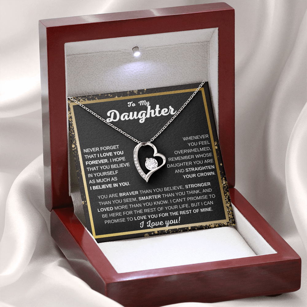 To My Daughter | Forever Love Necklace | Never Forget That I Love You | Heartfelt Gift from Mom or Dad