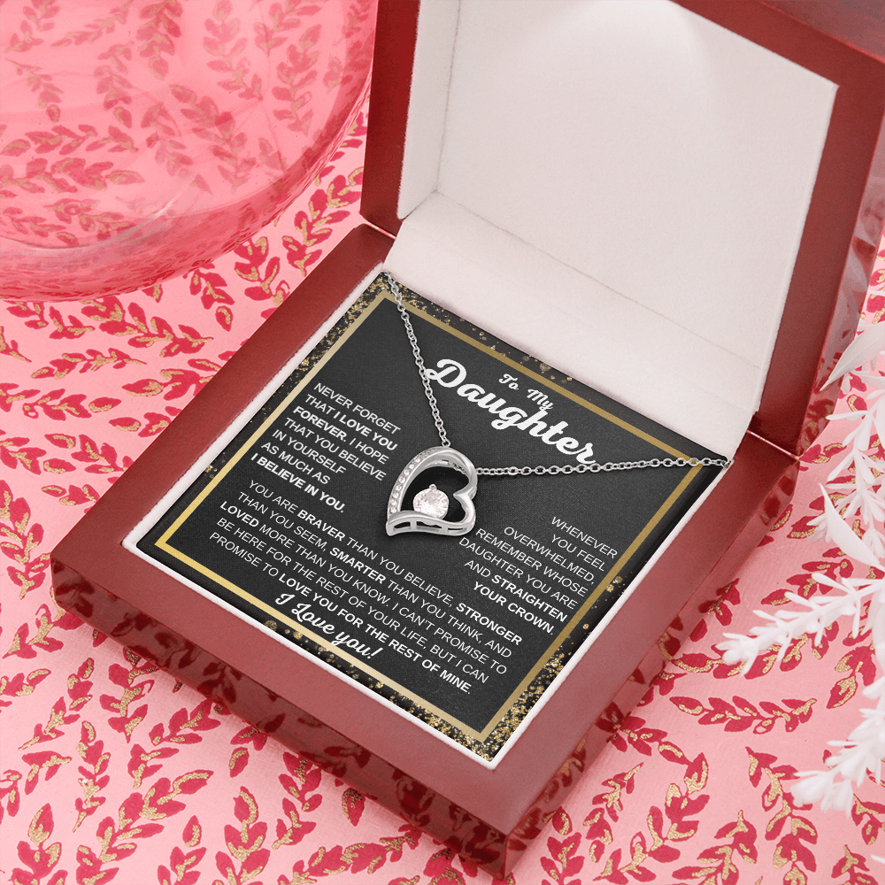 To My Daughter | Forever Love Necklace | Never Forget That I Love You | Heartfelt Gift from Mom or Dad