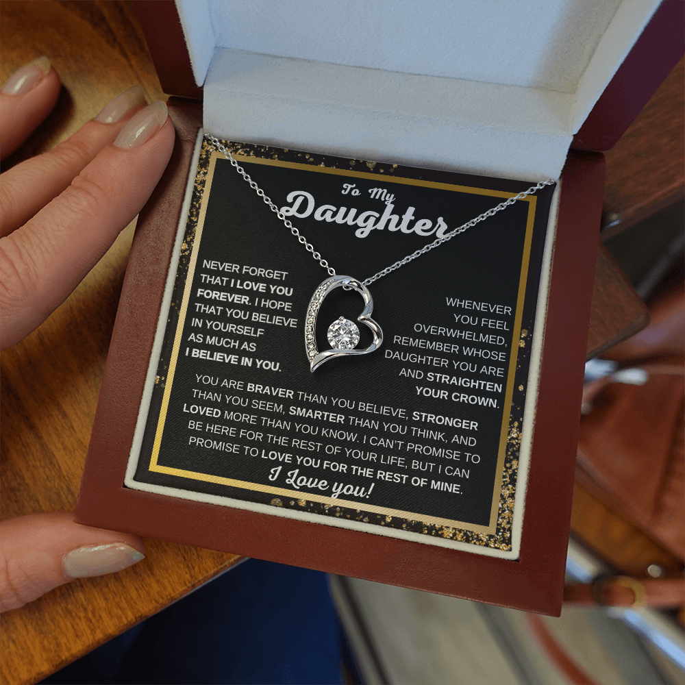 To My Daughter | Forever Love Necklace | Never Forget That I Love You | Heartfelt Gift from Mom or Dad