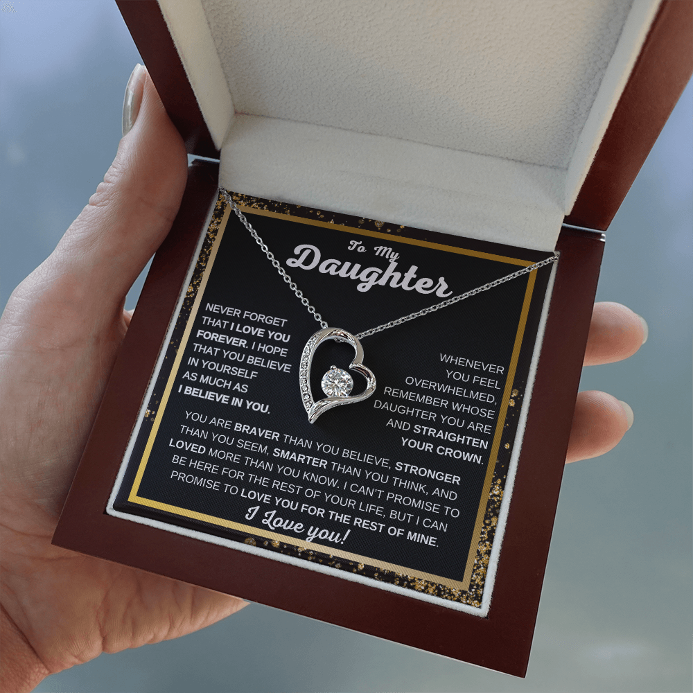 To My Daughter | Forever Love Necklace | Never Forget That I Love You | Heartfelt Gift from Mom or Dad
