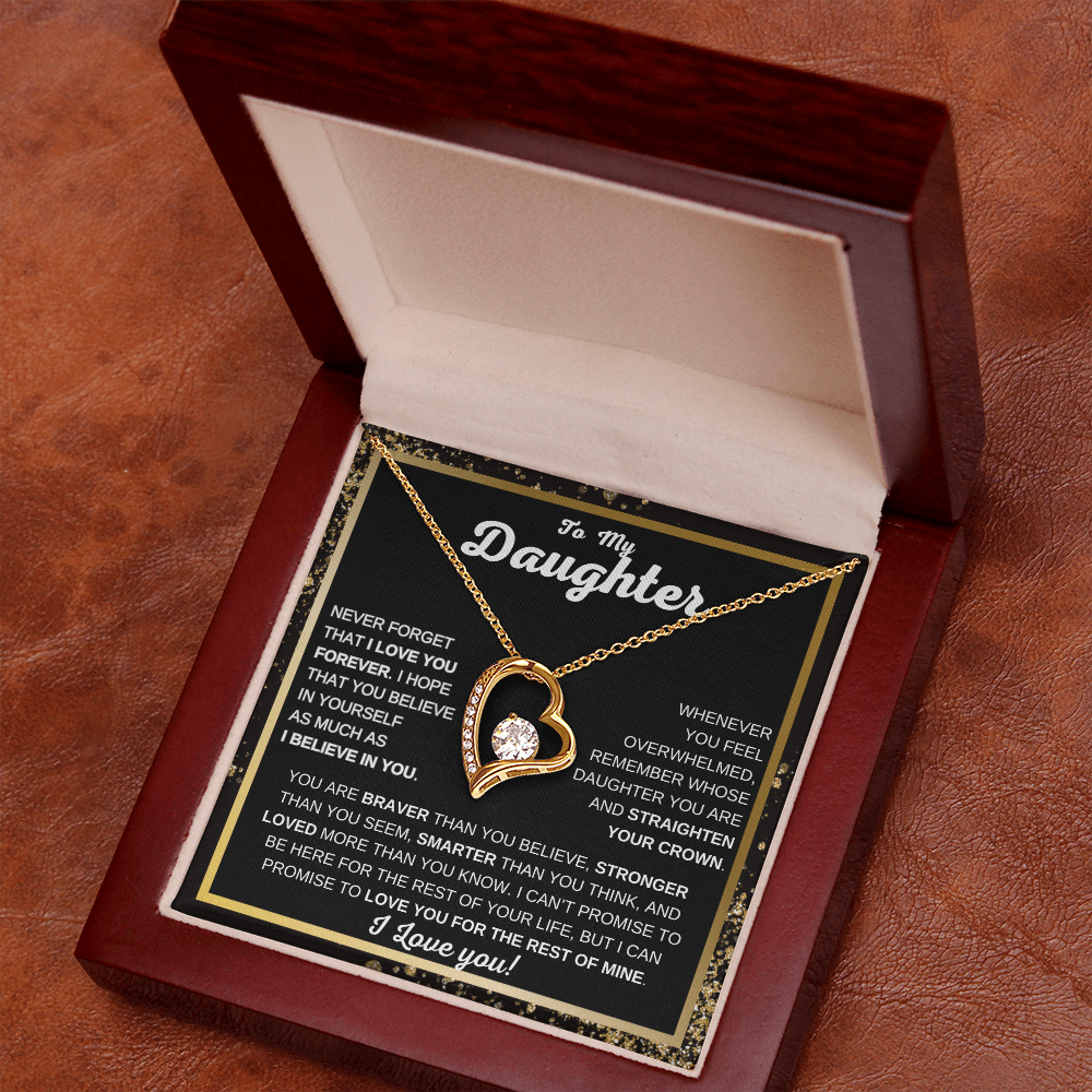 To My Daughter | Forever Love Necklace | Never Forget That I Love You | Heartfelt Gift from Mom or Dad