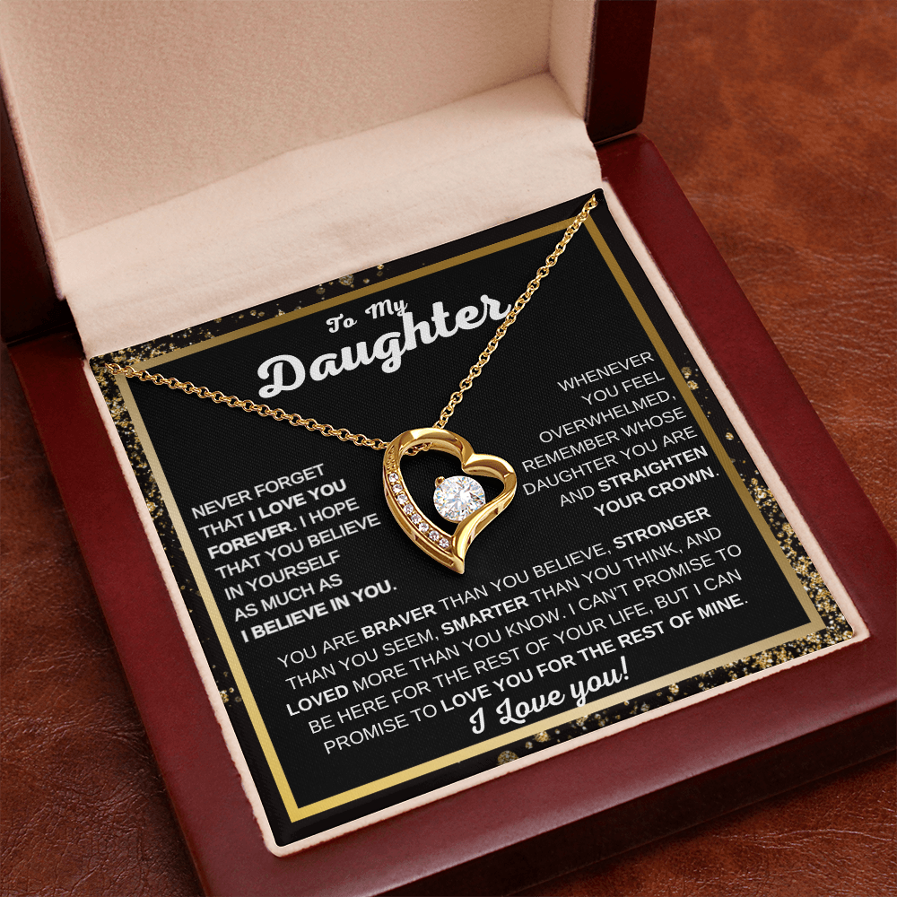 To My Daughter | Forever Love Necklace | Never Forget That I Love You | Heartfelt Gift from Mom or Dad