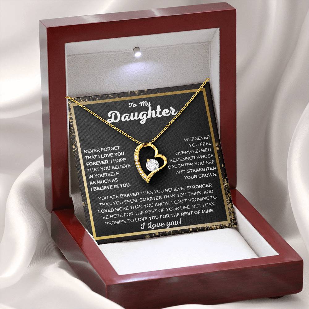 To My Daughter | Forever Love Necklace | Never Forget That I Love You | Heartfelt Gift from Mom or Dad