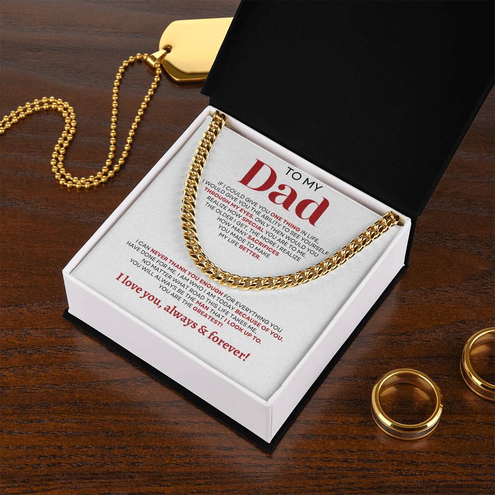 To MY Dad | Elegant Cuban Link Chain | Necklace For Dad