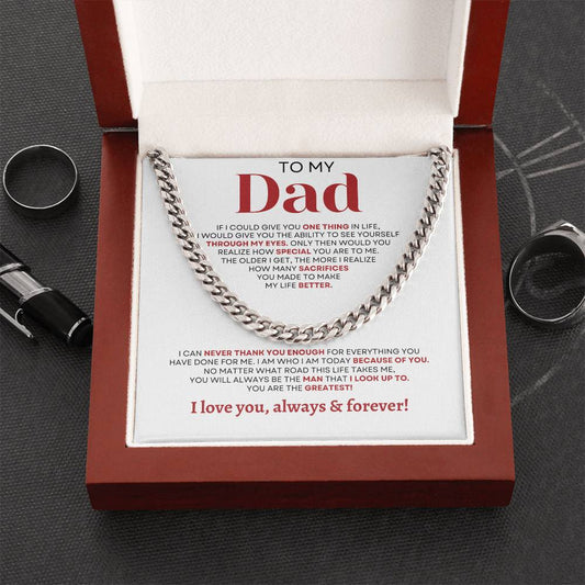 To MY Dad | Elegant Cuban Link Chain | Necklace For Dad