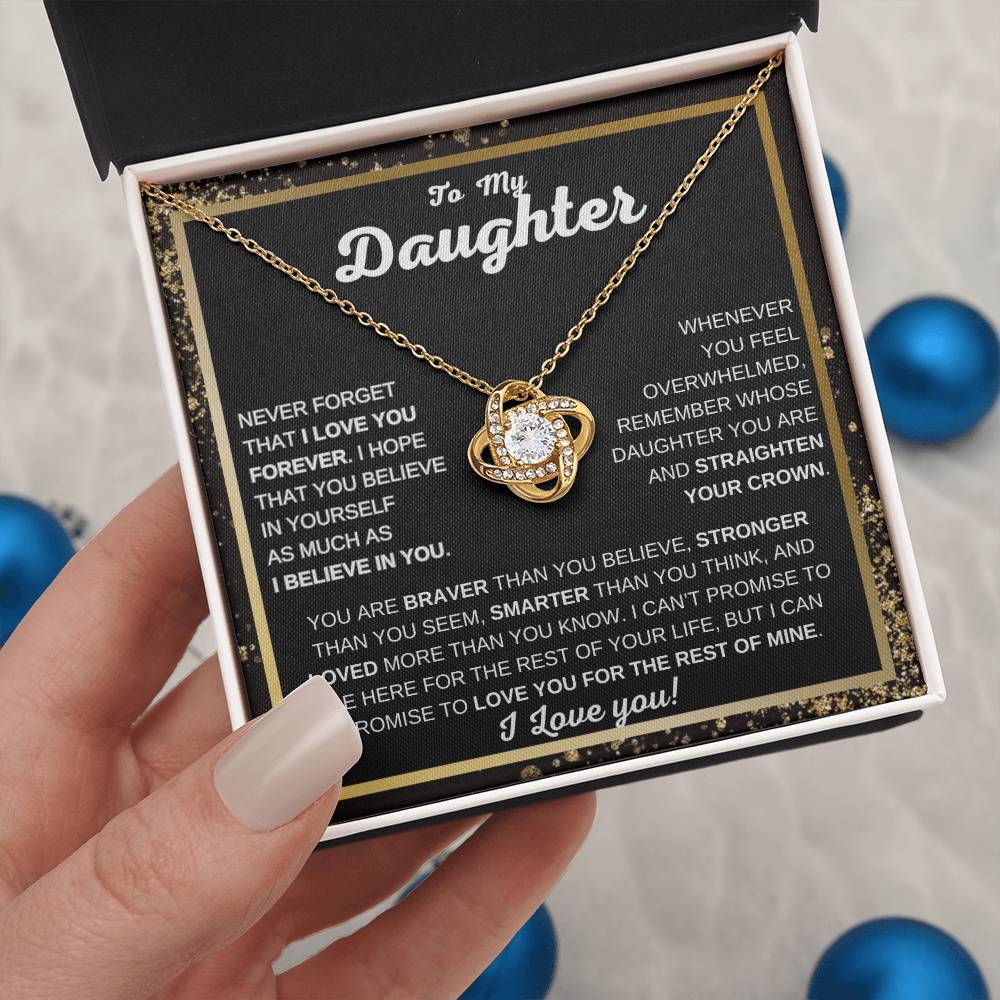 To My Daughter Love Knot Necklace | Never Forget That I Love You | Gift For Daughter | I love You