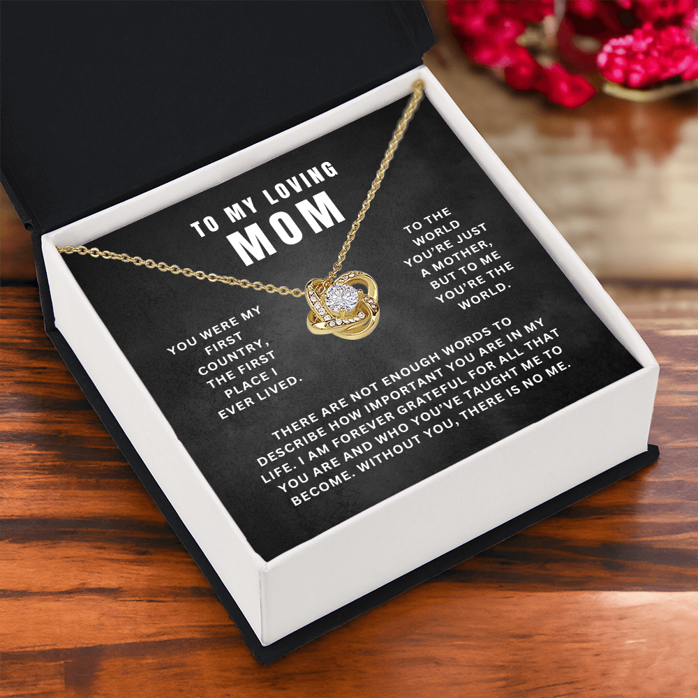 Mom, You Are My World | Love Knot Necklace Gift | A Gift For Mom | Happy Mother's Day