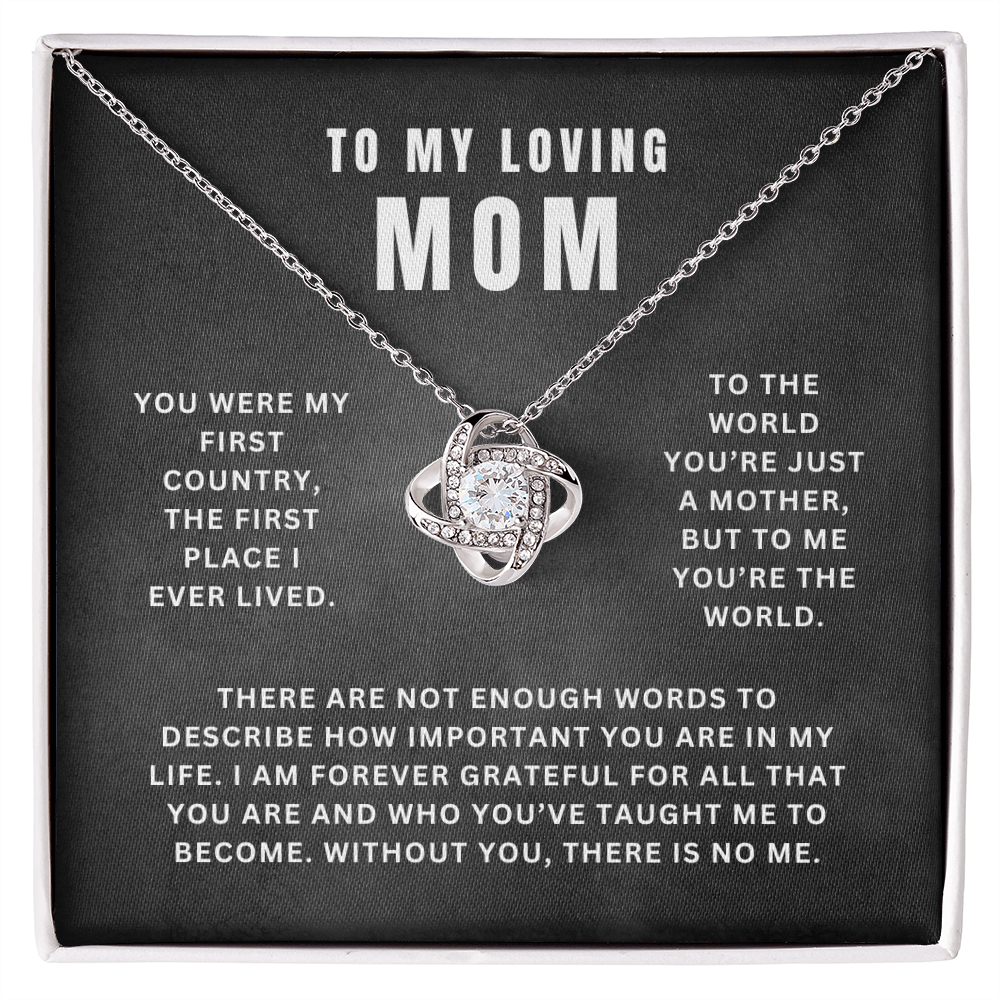 Mom, You Are My World | Love Knot Necklace Gift | A Gift For Mom | Happy Mother's Day