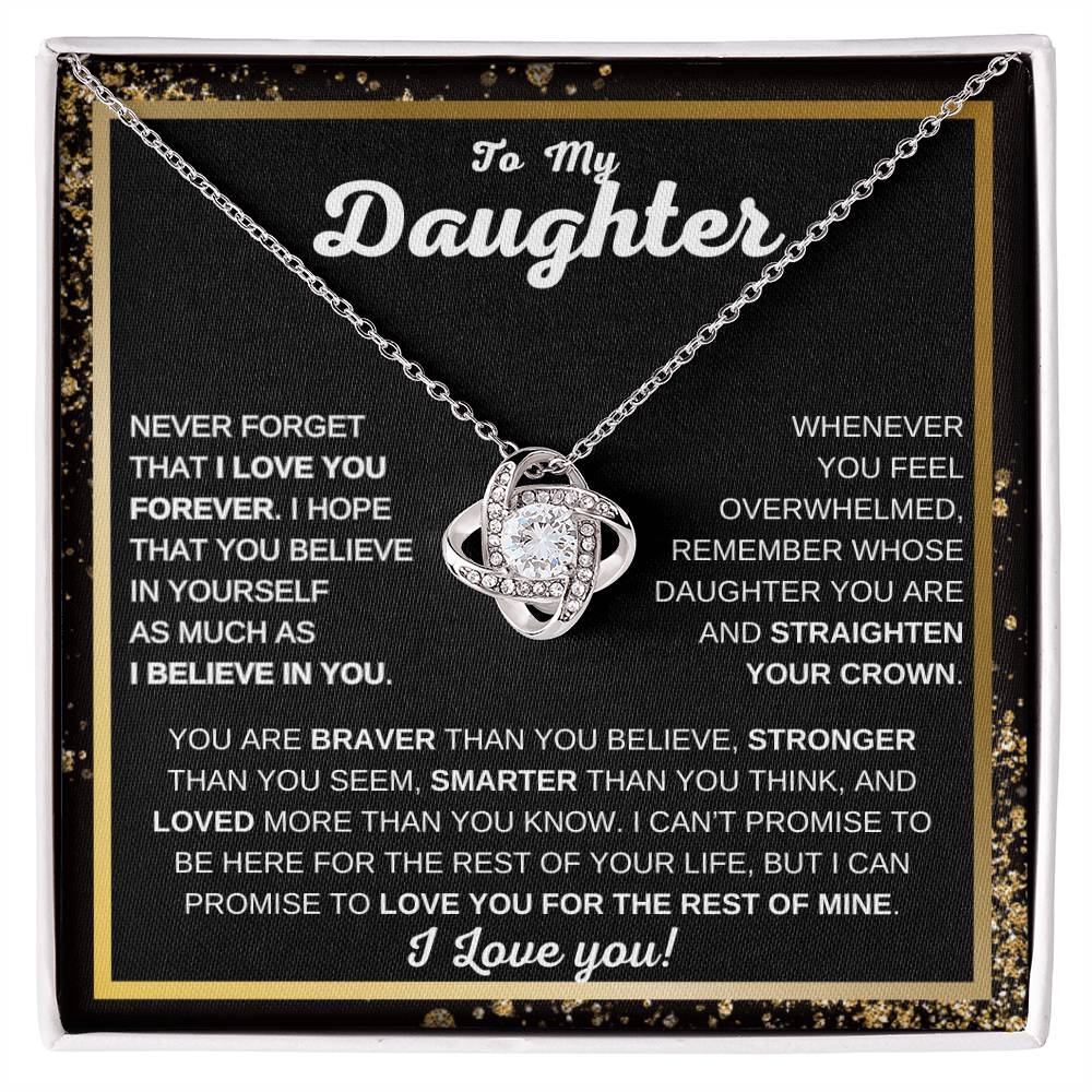 To My Daughter Love Knot Necklace | Never Forget That I Love You | Gift For Daughter | I love You