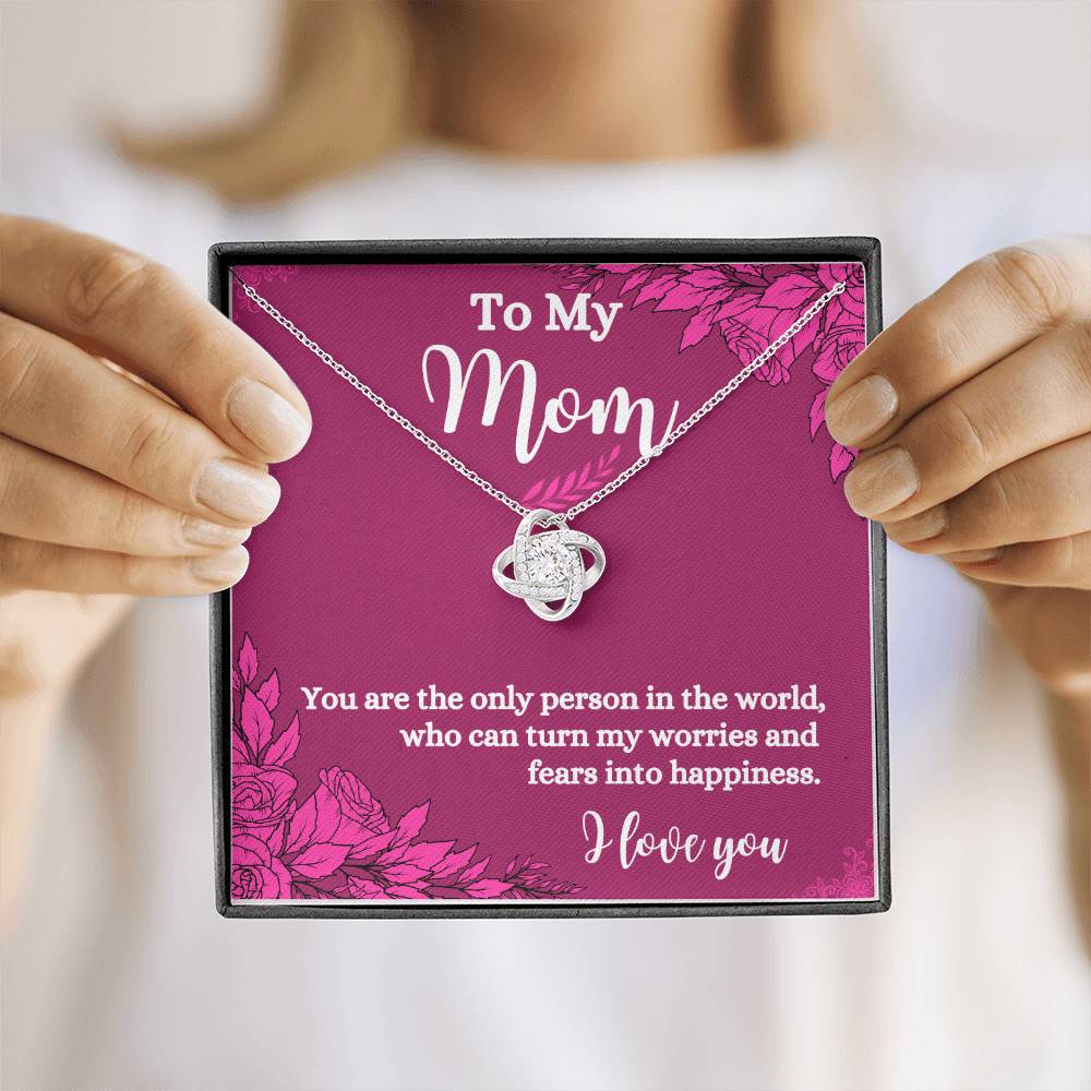 To My Mom | Floral | Love Knot Necklace | Necklace For Mom | I Love You Forever