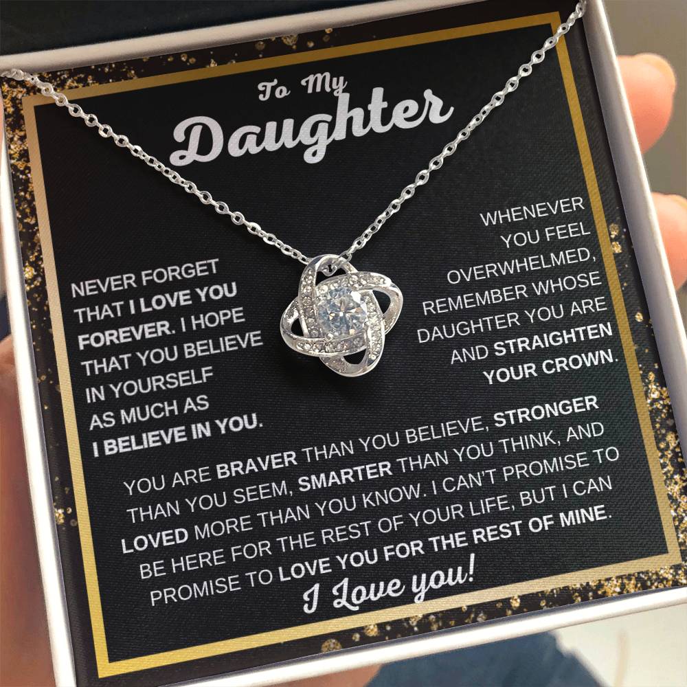 To My Daughter Love Knot Necklace | Never Forget That I Love You | Gift For Daughter | I love You