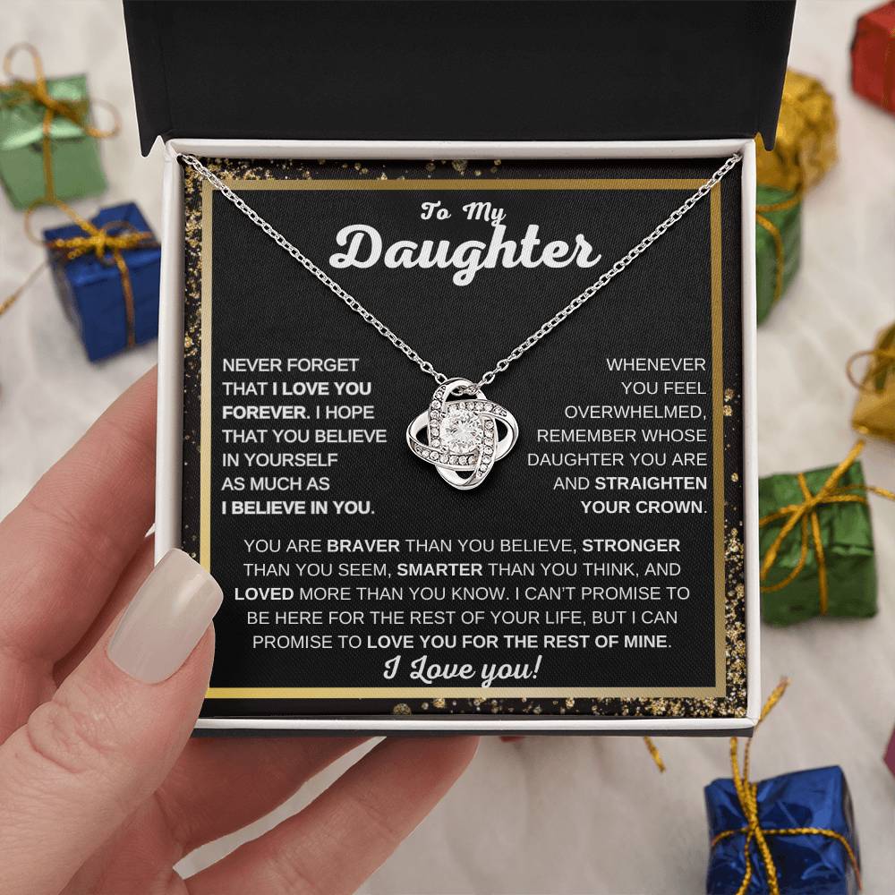 To My Daughter Love Knot Necklace | Never Forget That I Love You | Gift For Daughter | I love You