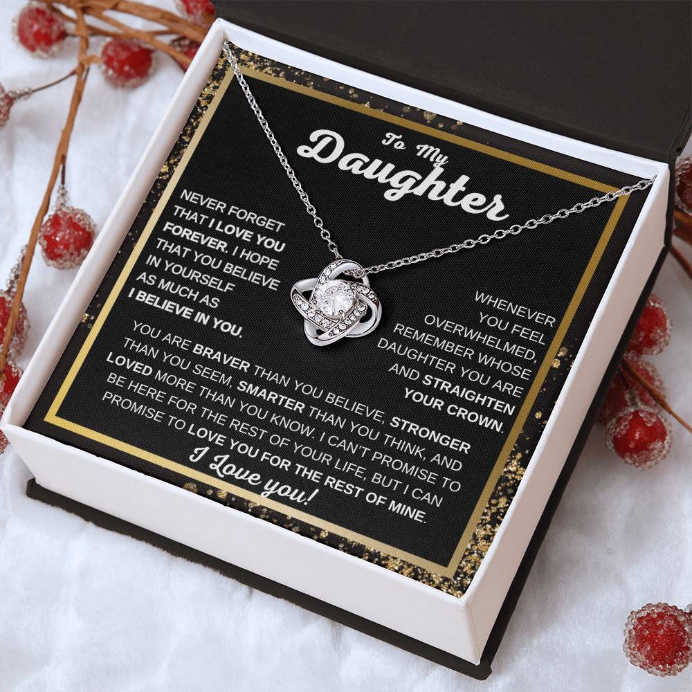 To My Daughter Love Knot Necklace | Never Forget That I Love You | Gift For Daughter | I love You