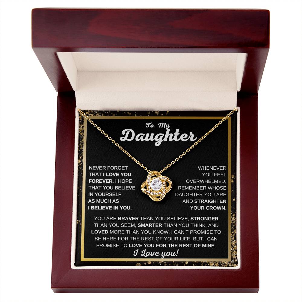 To My Daughter Love Knot Necklace | Never Forget That I Love You | Gift For Daughter | I love You