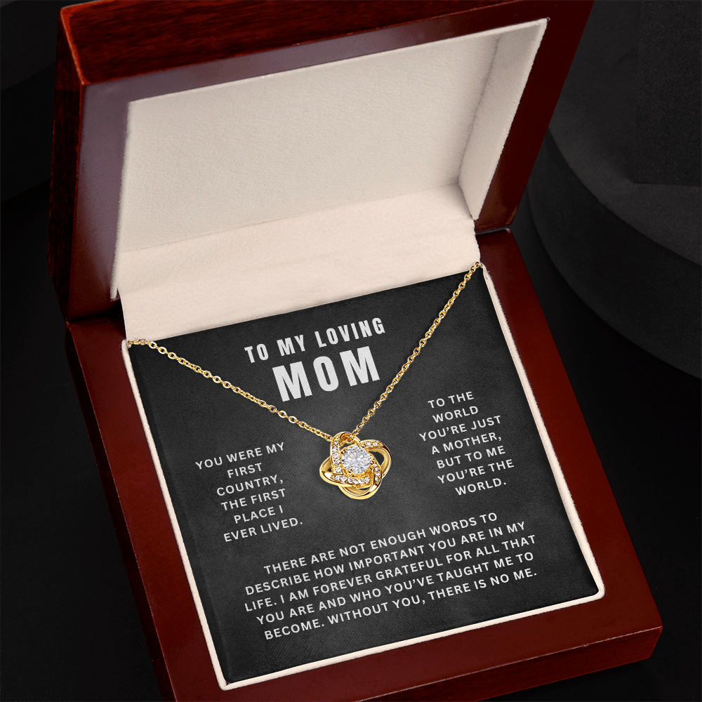 Mom, You Are My World | Love Knot Necklace Gift | A Gift For Mom | Happy Mother's Day
