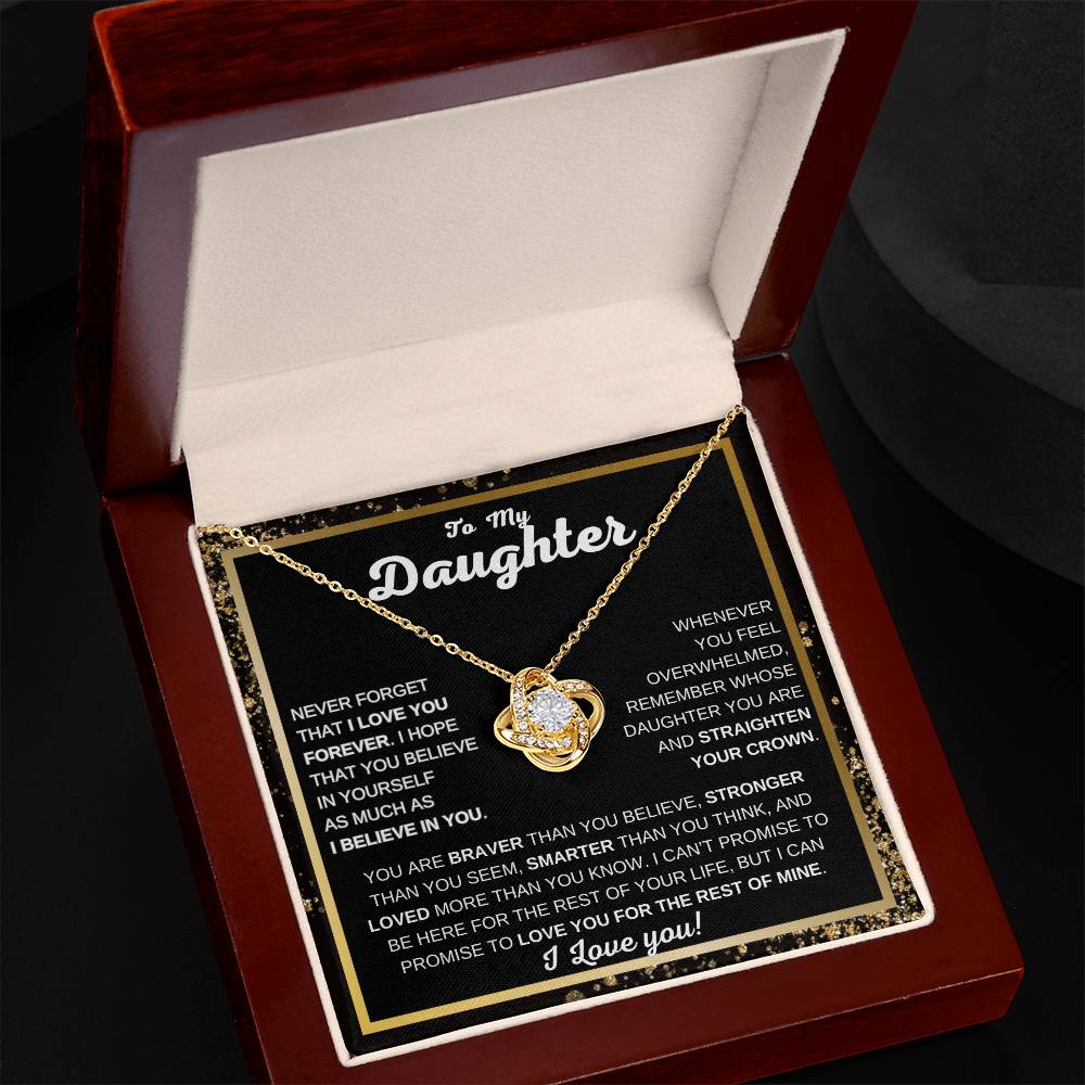 To My Daughter Love Knot Necklace | Never Forget That I Love You | Gift For Daughter | I love You