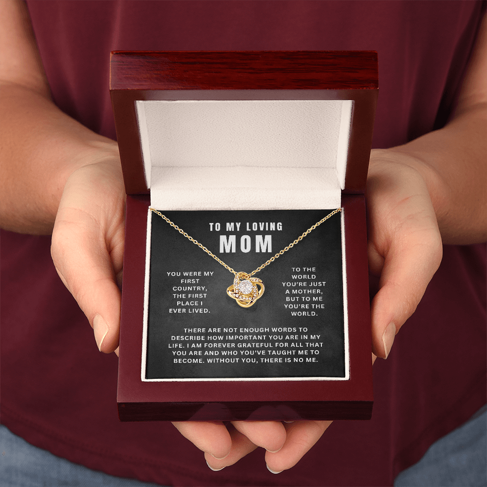 Mom, You Are My World | Love Knot Necklace Gift | A Gift For Mom | Happy Mother's Day