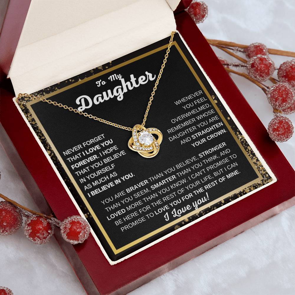 To My Daughter Love Knot Necklace | Never Forget That I Love You | Gift For Daughter | I love You