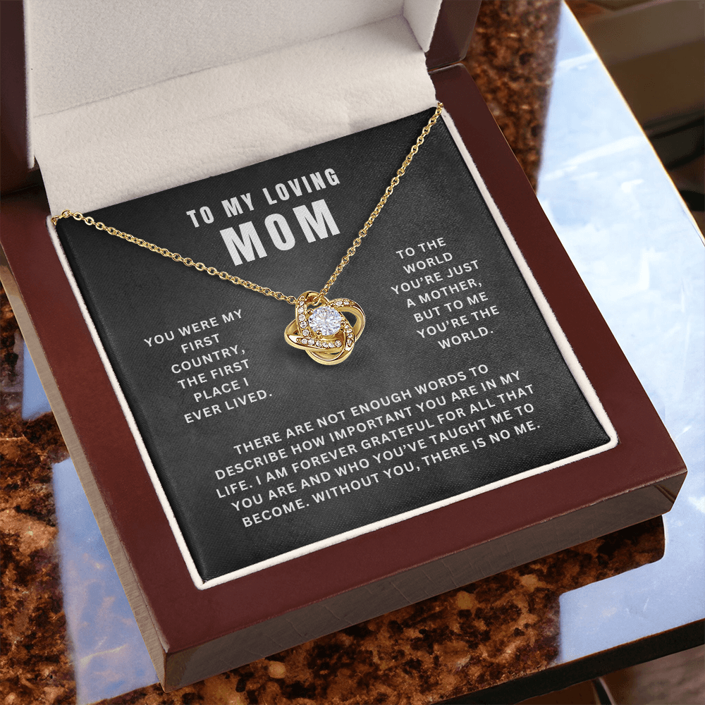 Mom, You Are My World | Love Knot Necklace Gift | A Gift For Mom | Happy Mother's Day