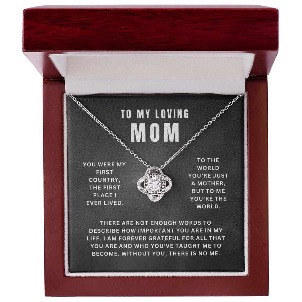 Mom, You Are My World | Love Knot Necklace Gift | A Gift For Mom | Happy Mother's Day