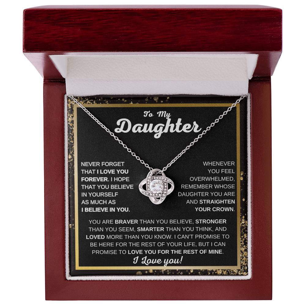To My Daughter Love Knot Necklace | Never Forget That I Love You | Gift For Daughter | I love You