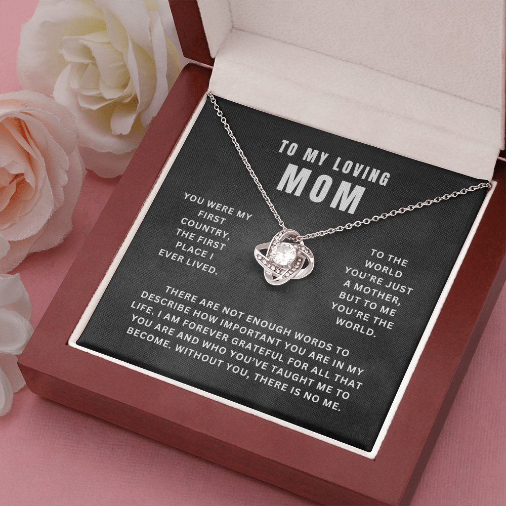 Mom, You Are My World | Love Knot Necklace Gift | A Gift For Mom | Happy Mother's Day