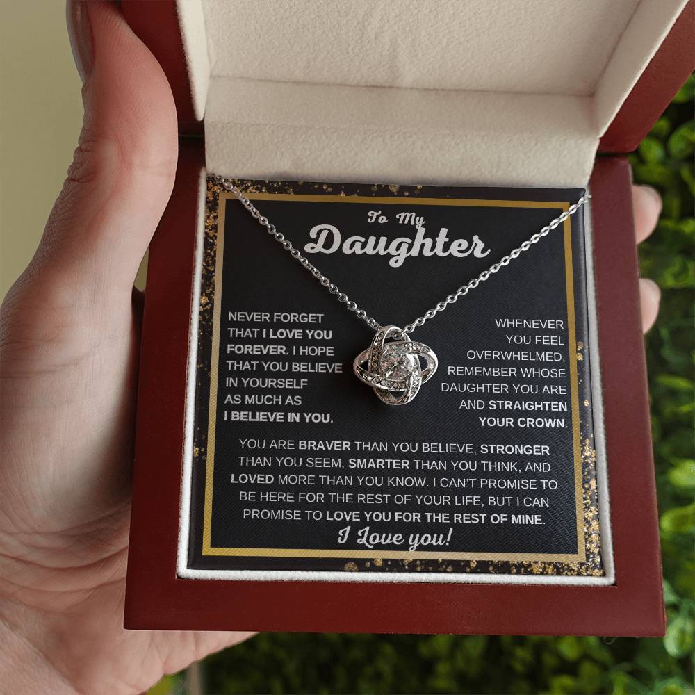 To My Daughter Love Knot Necklace | Never Forget That I Love You | Gift For Daughter | I love You