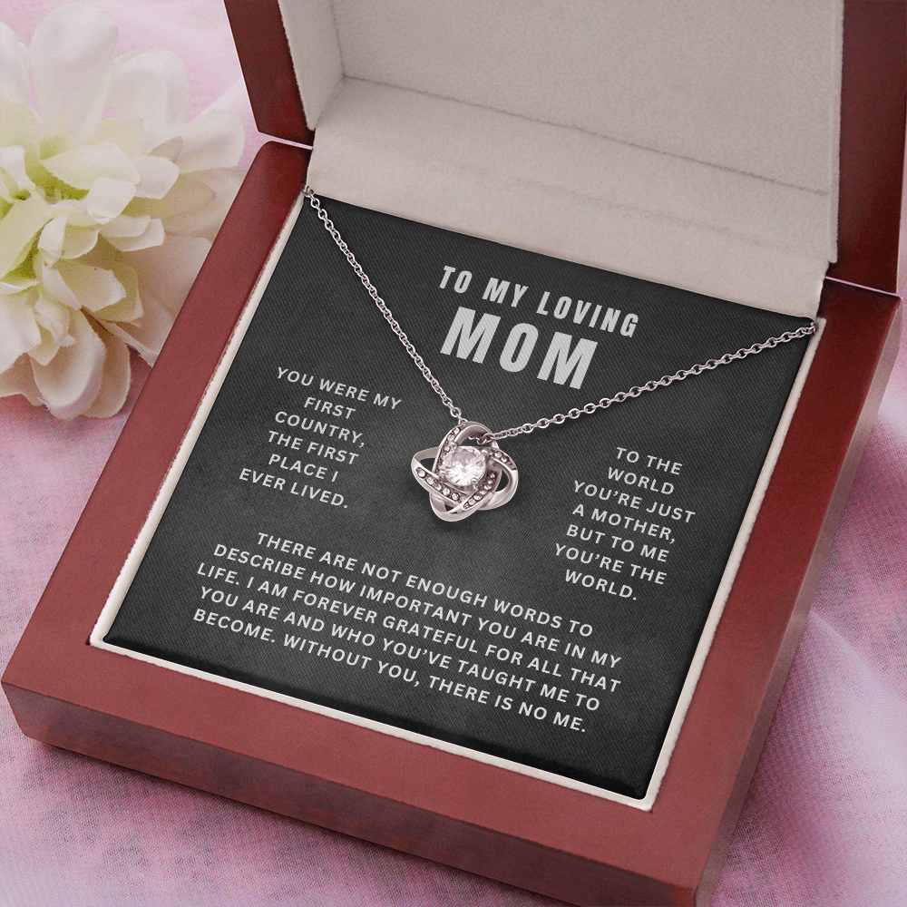 Mom, You Are My World | Love Knot Necklace Gift | A Gift For Mom | Happy Mother's Day