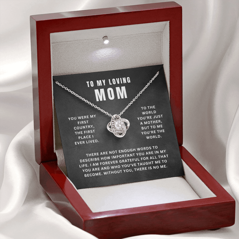 Mom, You Are My World | Love Knot Necklace Gift | A Gift For Mom | Happy Mother's Day