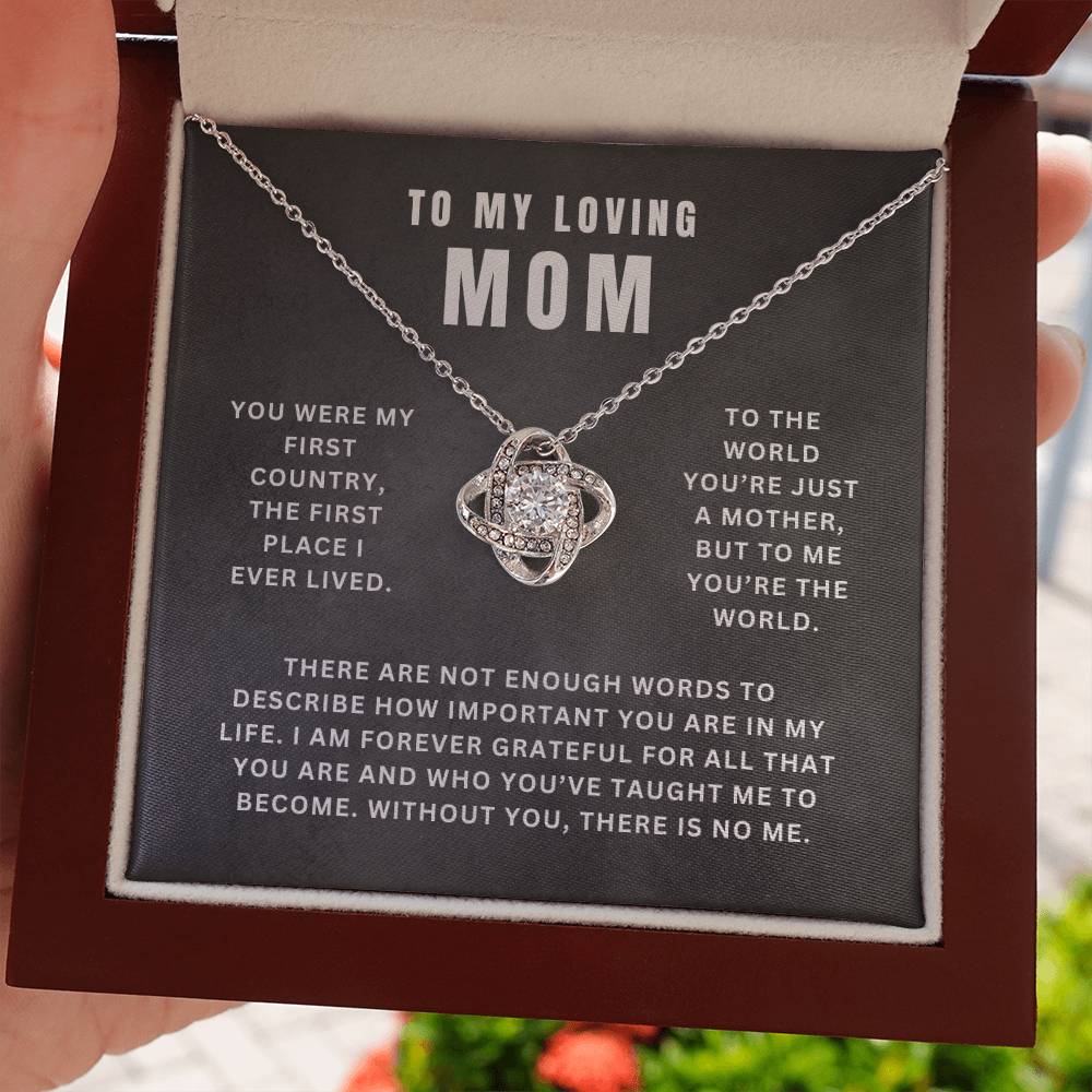 Mom, You Are My World | Love Knot Necklace Gift | A Gift For Mom | Happy Mother's Day