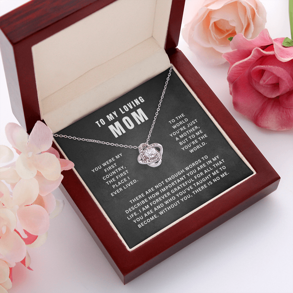Mom, You Are My World | Love Knot Necklace Gift | A Gift For Mom | Happy Mother's Day