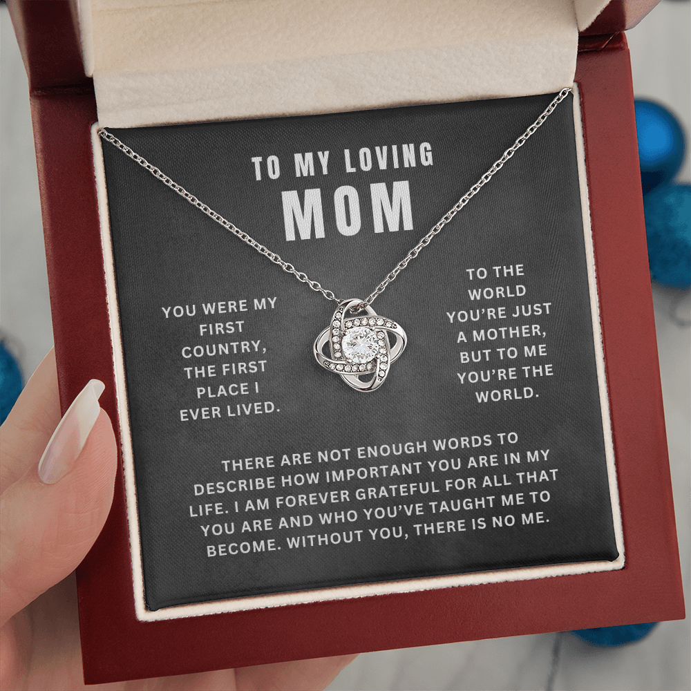 Mom, You Are My World | Love Knot Necklace Gift | A Gift For Mom | Happy Mother's Day