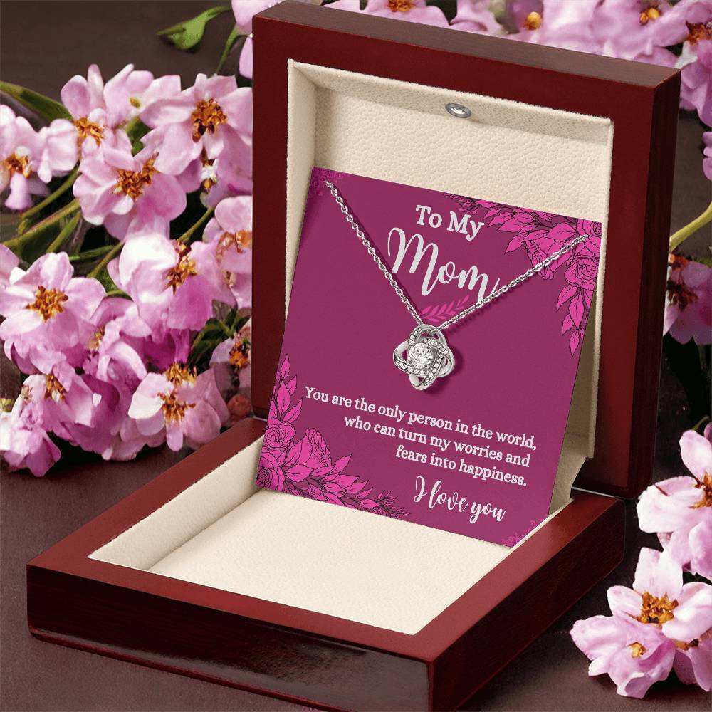 To My Mom | Floral | Love Knot Necklace | Necklace For Mom | I Love You Forever