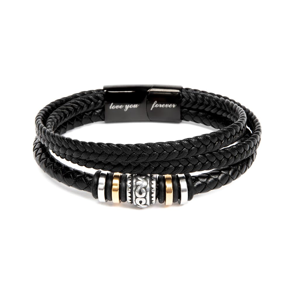 To My Man – “Straighten Your Crown” Leather Bracelet Gift