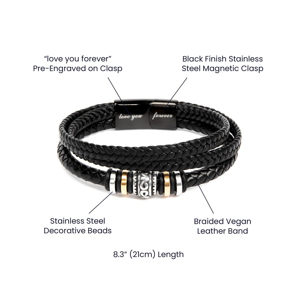 To My Man – “Straighten Your Crown” Leather Bracelet Gift