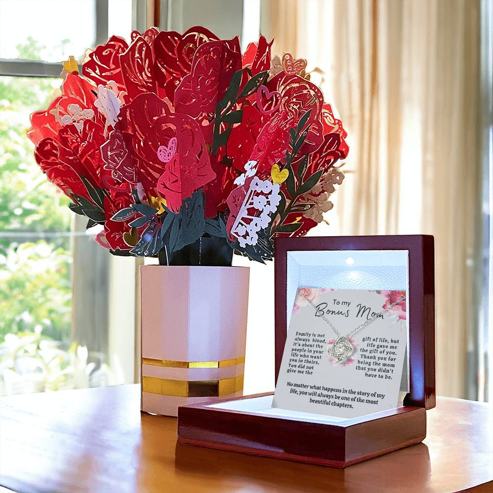 To My Bonus Mom | Mother's Day Gift | Love Knot Necklace | Bonus Mom Gift