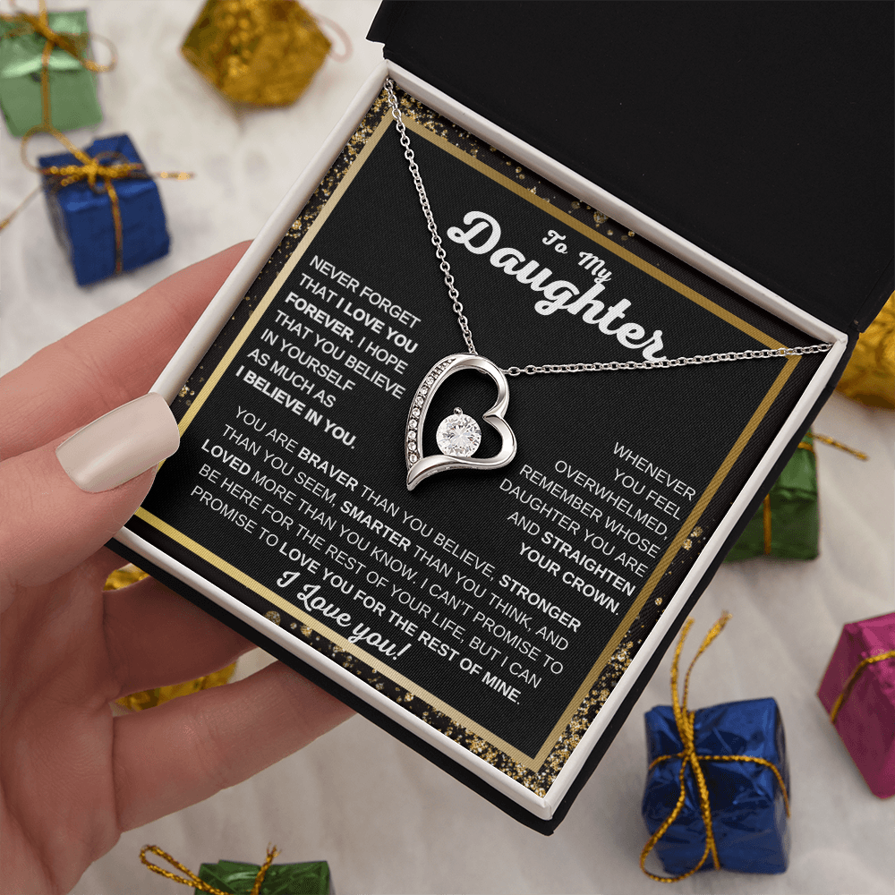 To My Daughter | Forever Love Necklace | Never Forget That I Love You | Heartfelt Gift from Mom or Dad