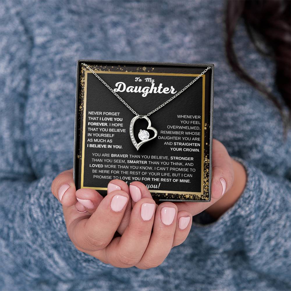 To My Daughter Heart Pendant Necklace Meaningful Gift