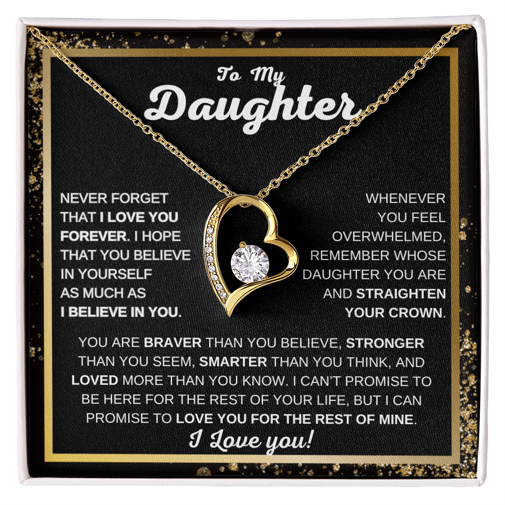 To My Daughter | Forever Love Necklace | Never Forget That I Love You | Heartfelt Gift from Mom or Dad