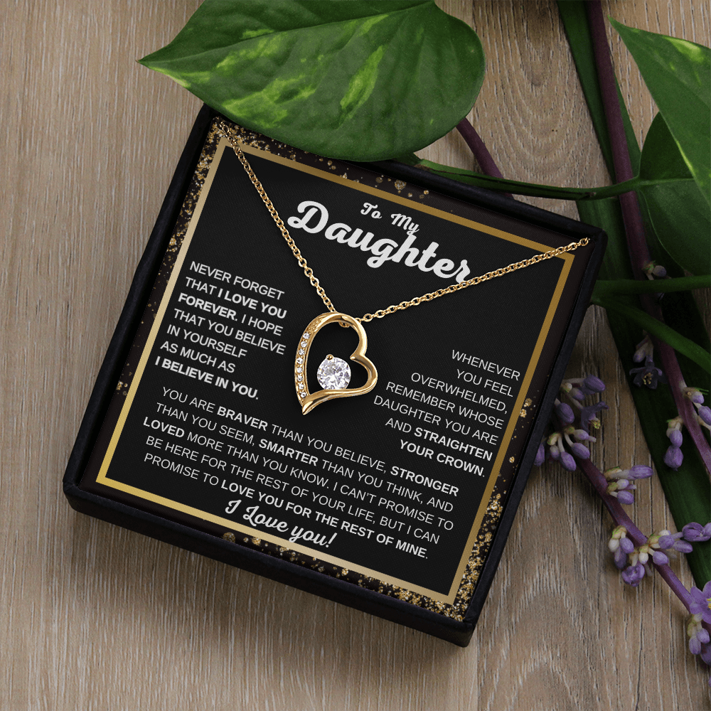 To My Daughter | Forever Love Necklace | Never Forget That I Love You | Heartfelt Gift from Mom or Dad
