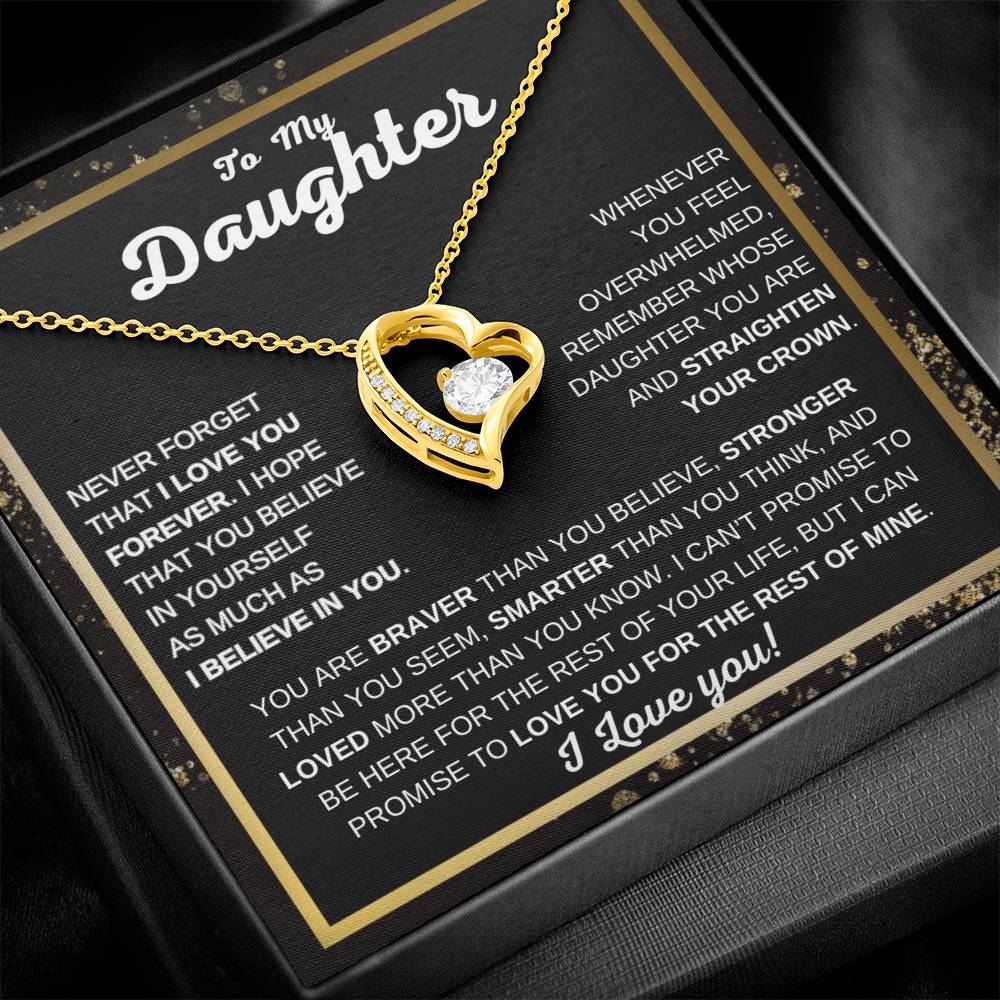 To My Daughter | Forever Love Necklace | Never Forget That I Love You | Heartfelt Gift from Mom or Dad