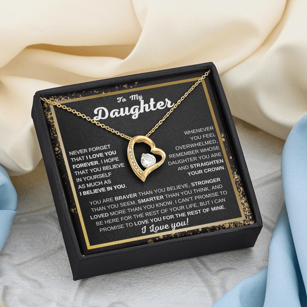 To My Daughter | Forever Love Necklace | Never Forget That I Love You | Heartfelt Gift from Mom or Dad