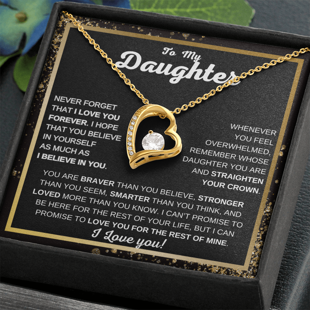 To My Daughter | Forever Love Necklace | Never Forget That I Love You | Heartfelt Gift from Mom or Dad