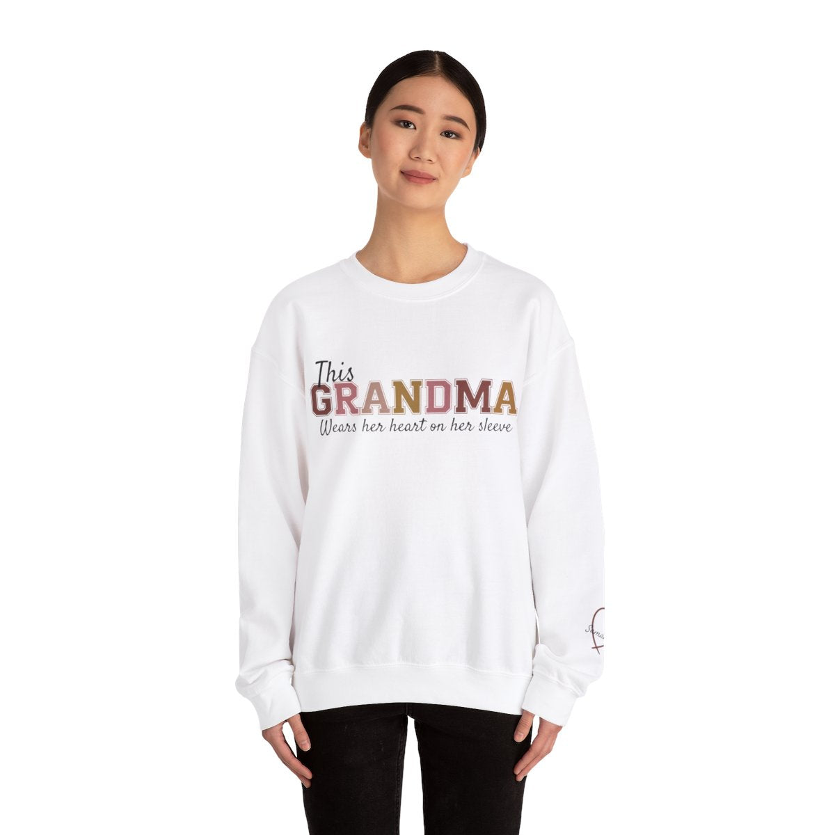 This Grandma Wears Her Heart on Her Sleeve β Personalized Sweatshirt