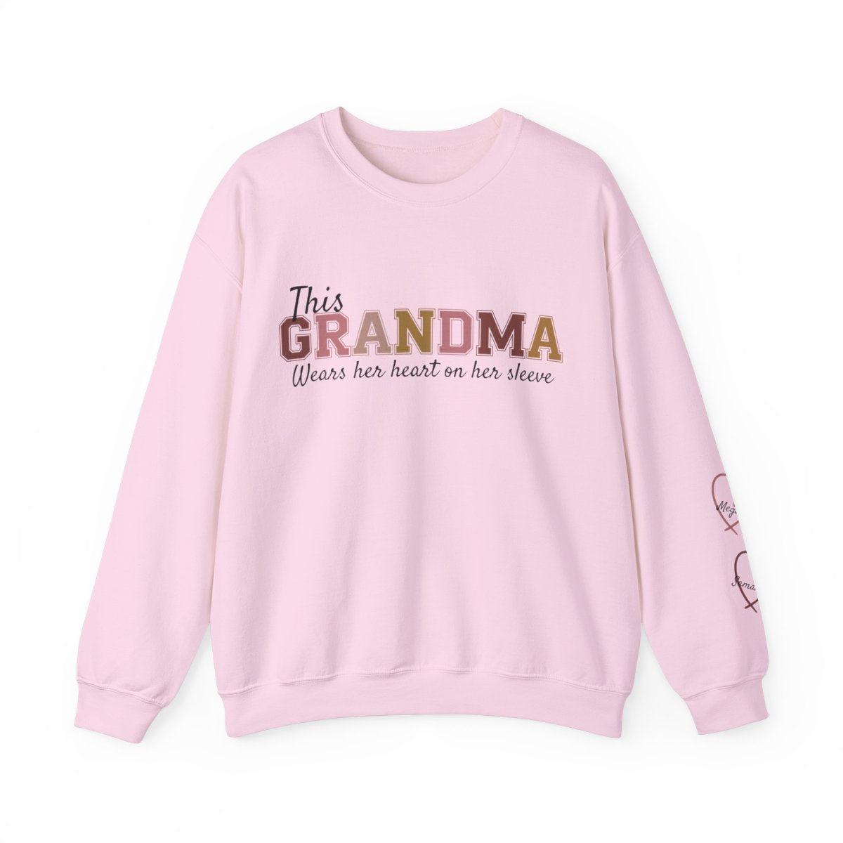 This Grandma Wears Her Heart on Her Sleeve β Personalized Sweatshirt