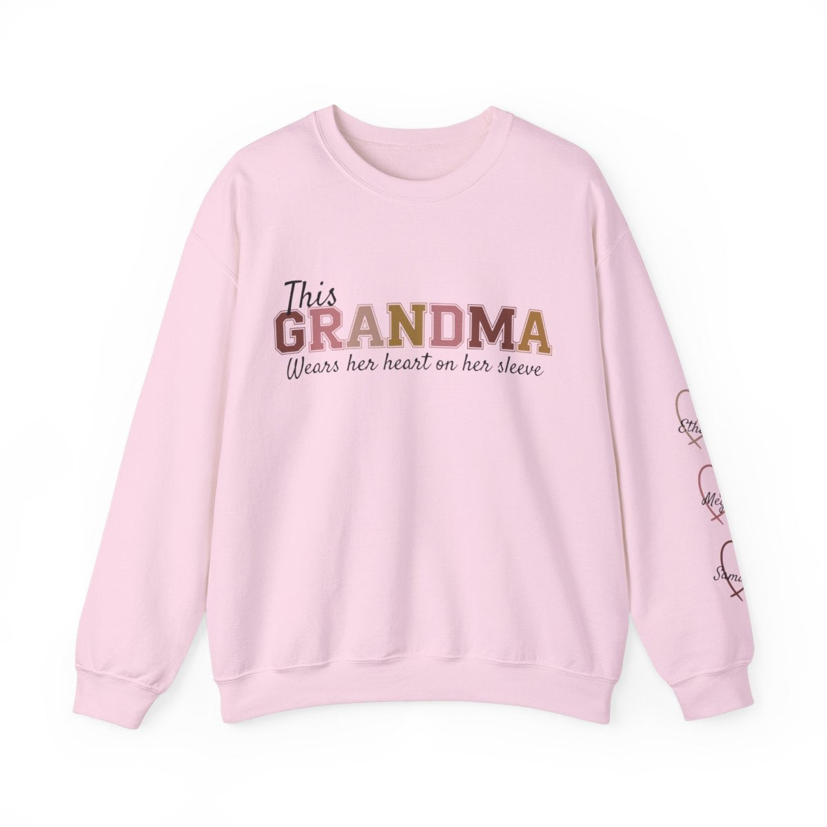 This Grandma Wears Her Heart on Her Sleeve β Personalized Sweatshirt