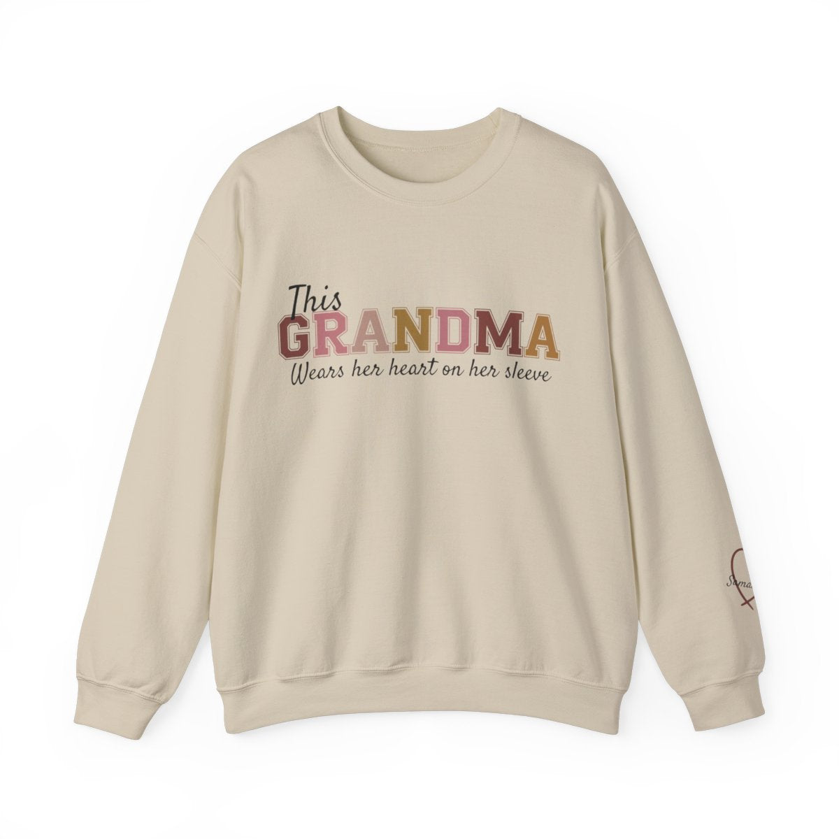 This Grandma Wears Her Heart on Her Sleeve β Personalized Sweatshirt