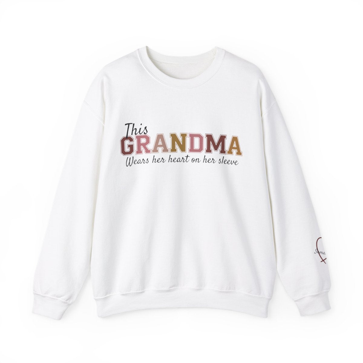 This Grandma Wears Her Heart on Her Sleeve β Personalized Sweatshirt